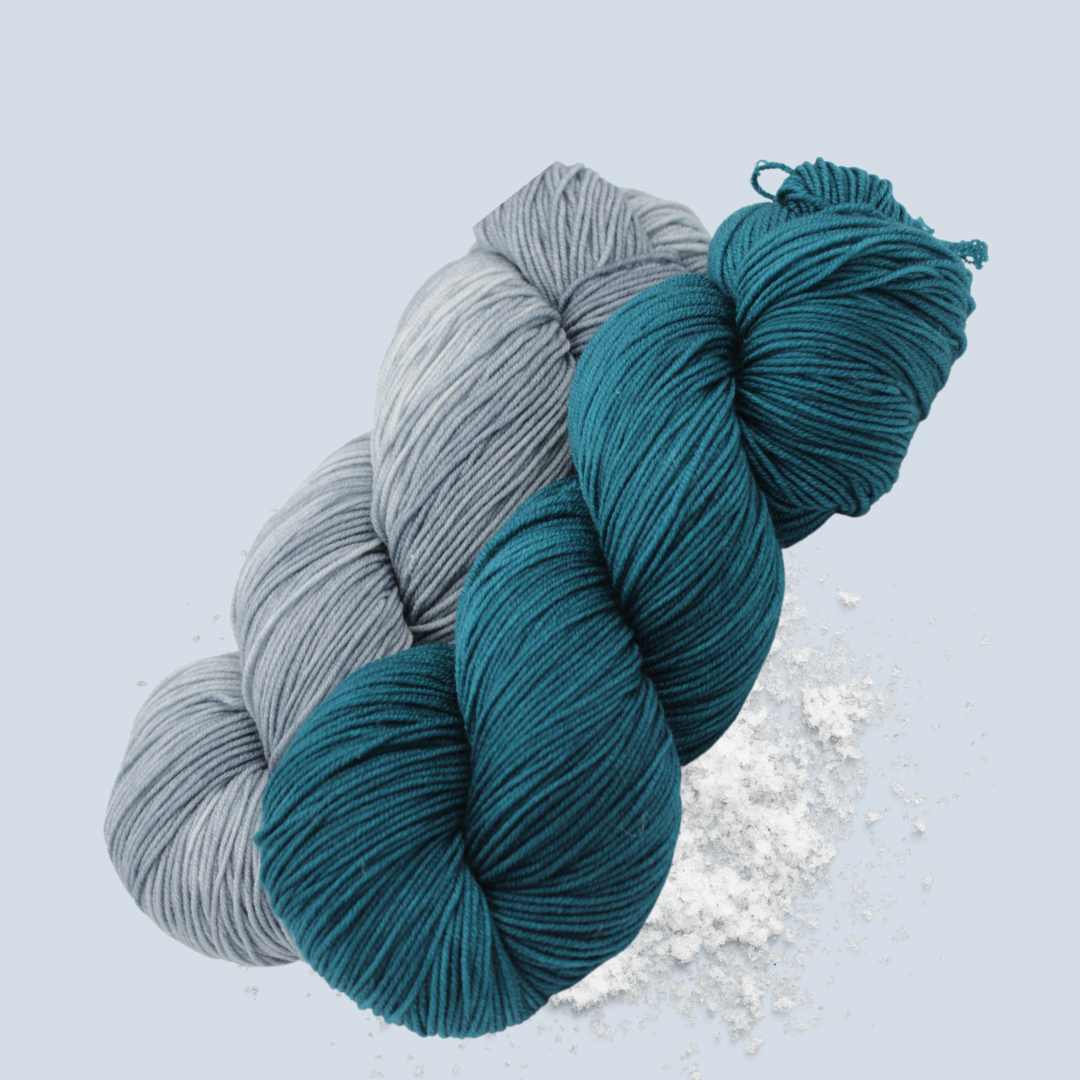 Kit de bas de décembre vert et gris. Coloris: Esméralda et Langur