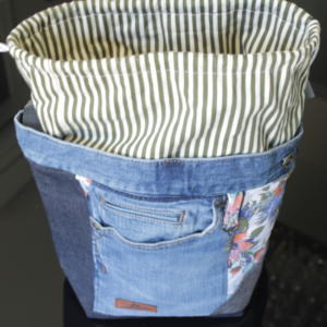Sac à projet tricot fait de tissu recyclé
