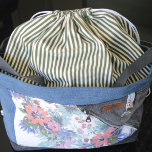 Sac à projet tricot fait de tissu recyclé