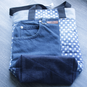 Sac à projet tricot fait de tissu recyclé