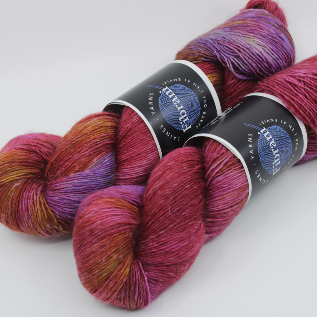 Base Aristo. Base 90% mérinos et 10% Lin. Multicolore Coloris: Pivoine.