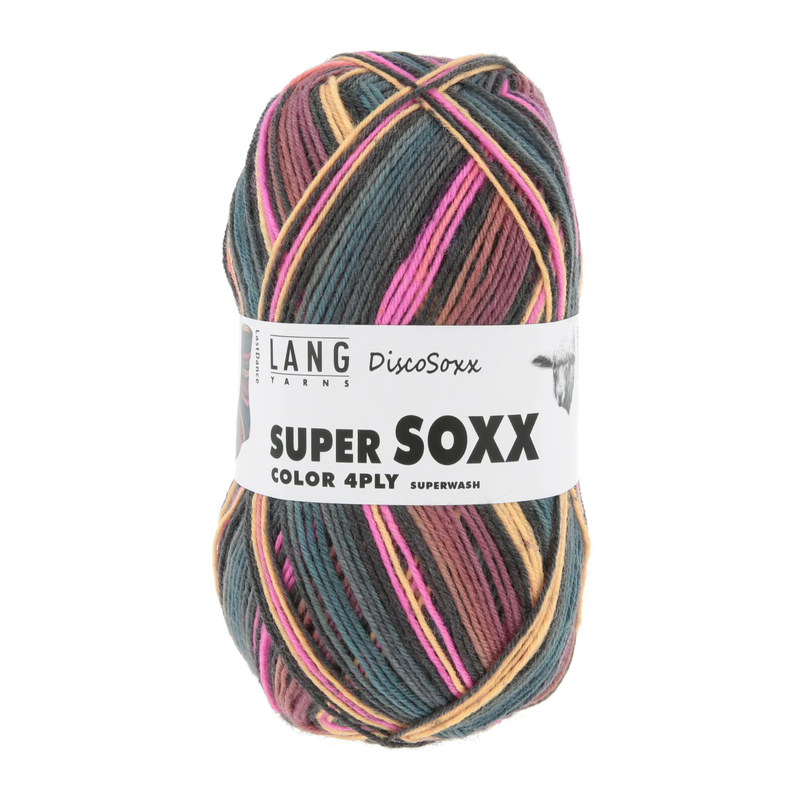 Super soxx color 4ply par Lang. Laine à bas. Fait avec un fil à chaussettes de grande qualité. Composition: 75 % mérinos extra-fin superwash, 25 % nylon. coloris à rayure.